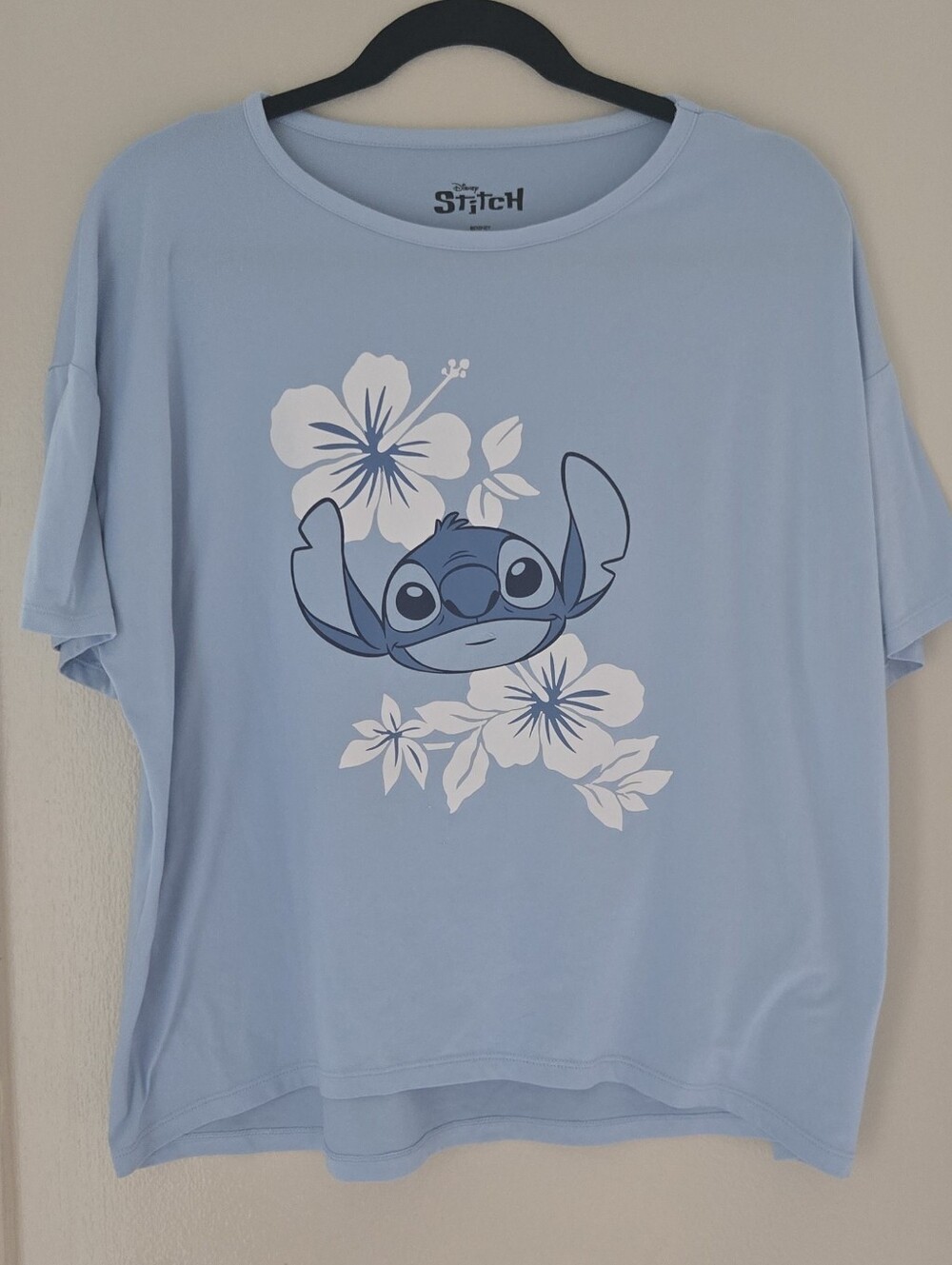 Disney Light Blue Stitch Logo Tee